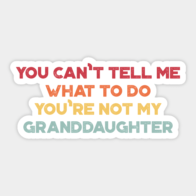 You Can't Tell Me What To Do You're Not My Granddaughter Funny Vintage Retro (Sunset) Sticker by truffela